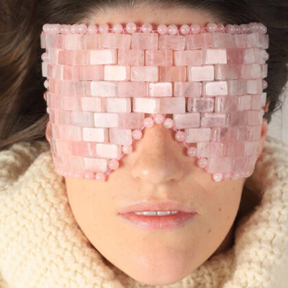 Natural Jade or Healing Quartz Crystal Eye Mask